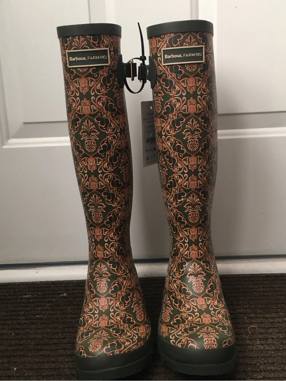 NWT Barbour x FARM Rio Cami Wellingtons Rain Boots